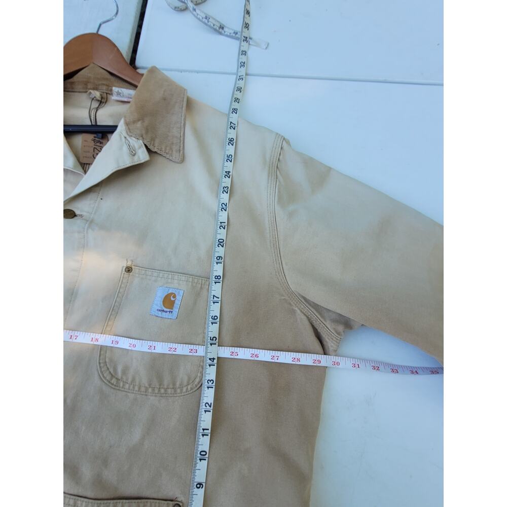 Vintage Carhartt Chore Barn Coat Canvas Jacket Corduroy Collar - Picture 9 of 11